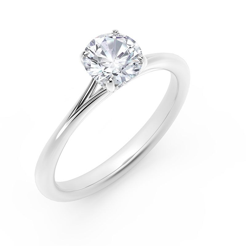 Underwood's Designs .80ct. Icon Round Diamond Engagement Ring with Diamond Basket, side view (130020217)