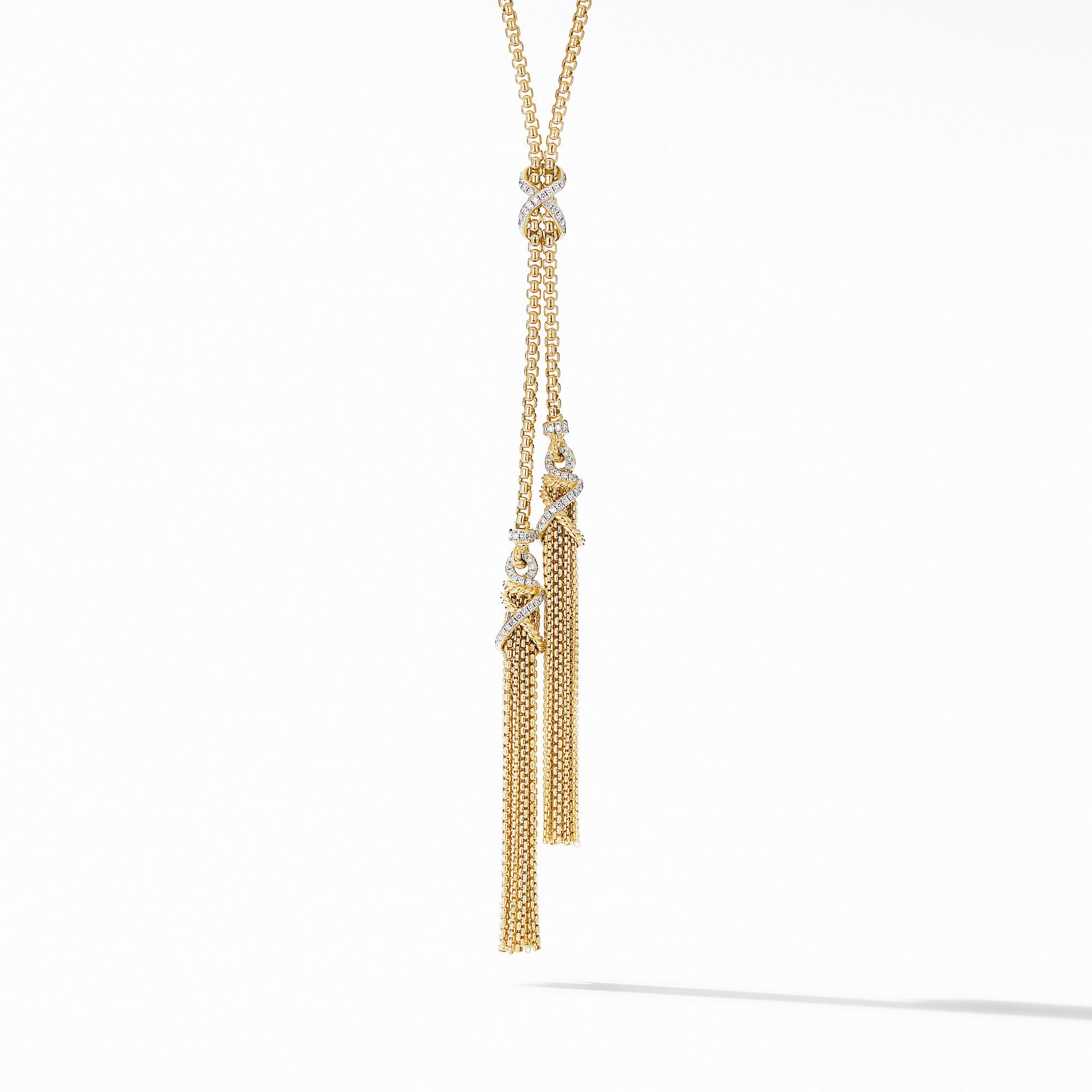 Helena Tassel Necklace In 18K Yellow Gold With Diamonds