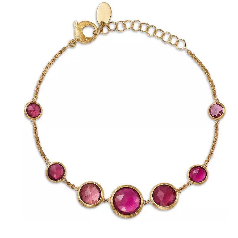 18KY Jaipur Pink Tourmaline Bezel Bracelet