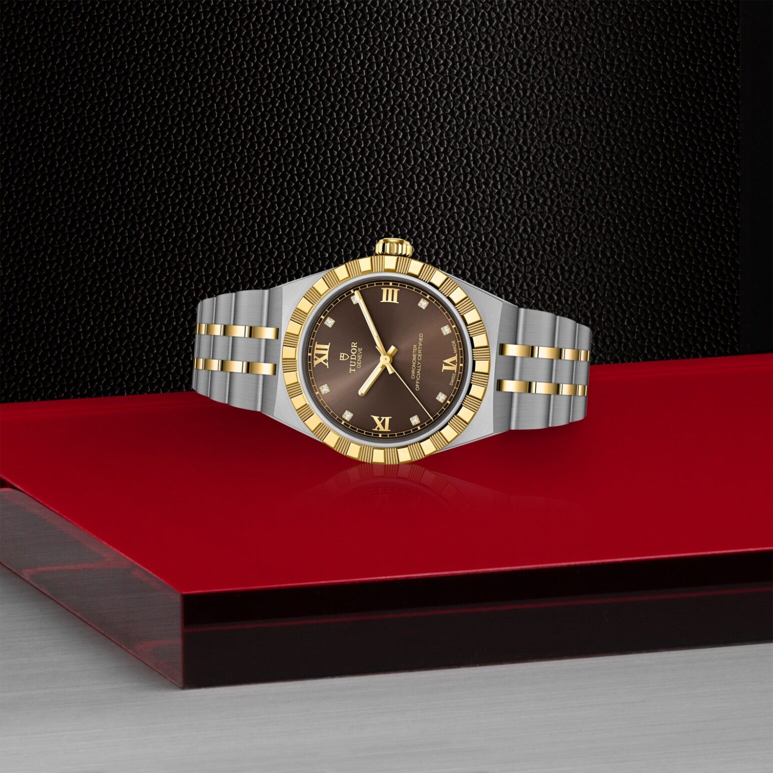 TUDOR Royal 30mm stainless steel and yellow gold case, with polished and satin finish - M2830A1A3-0001 at Underwood Jewelers