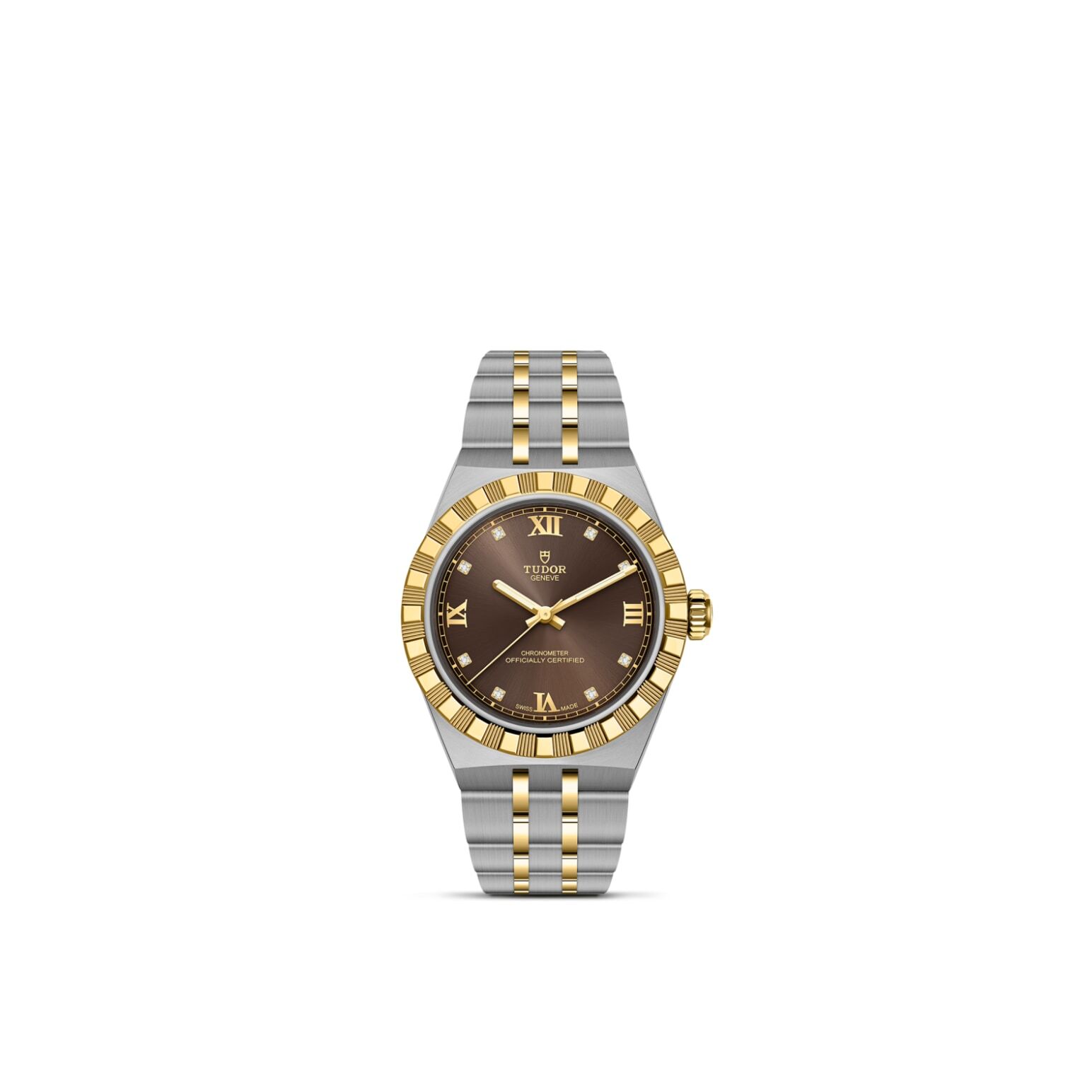 TUDOR Royal 30mm stainless steel and yellow gold case, with polished and satin finish - M2830A1A3-0001 at Underwood Jewelers