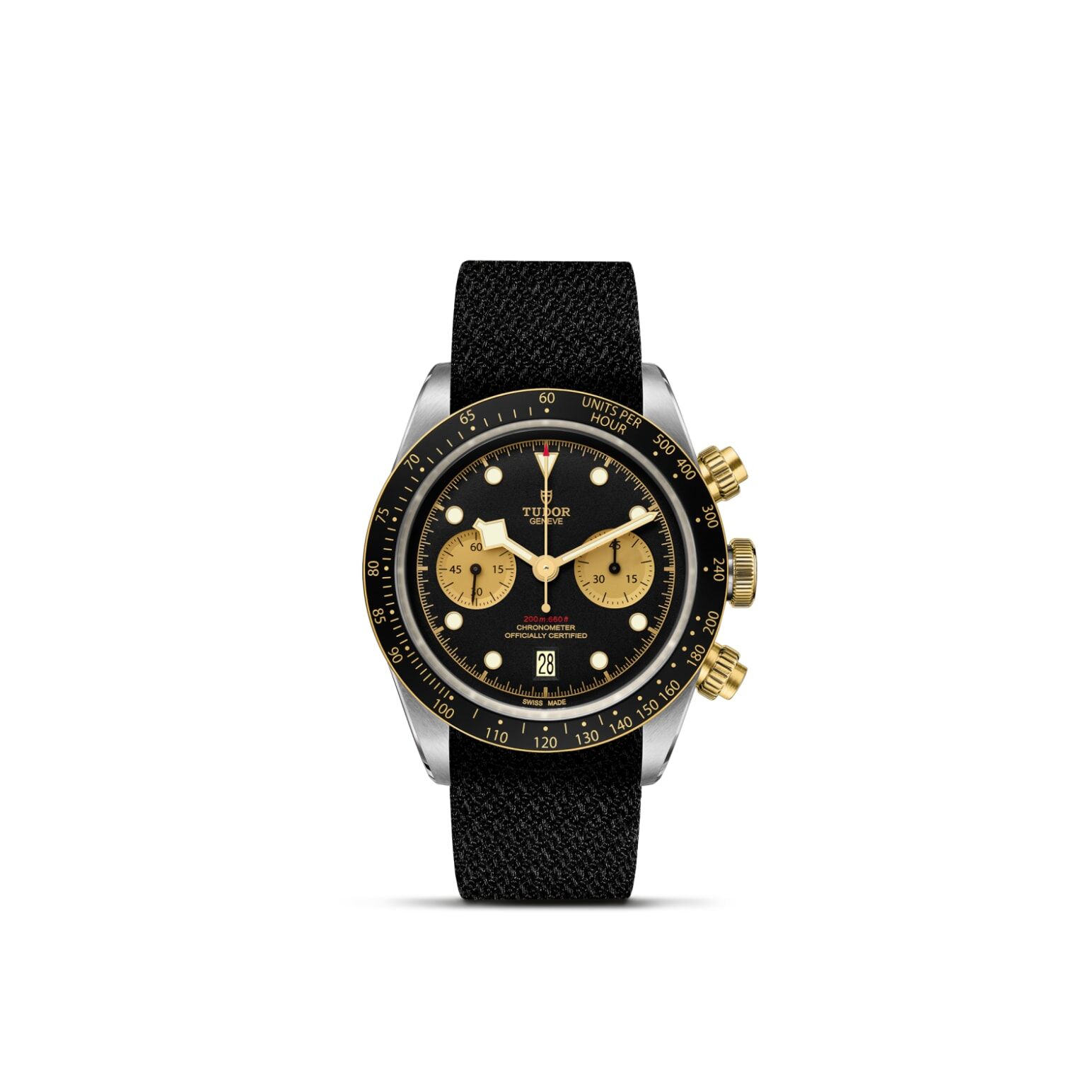 TUDOR Black Bay Chrono S&G, 41mm Steel Case, Black Fabric Strap