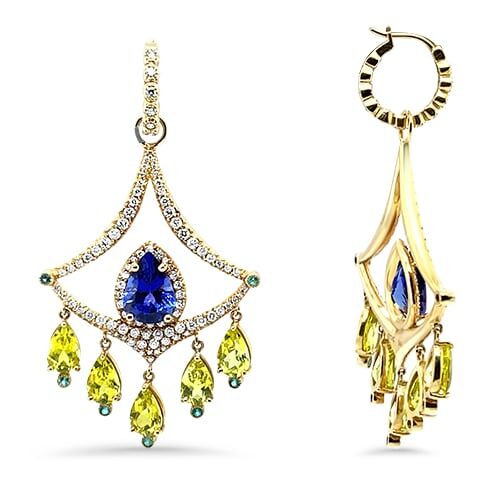 Hera Tanzanite & Tourmaline Earrings