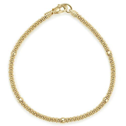 Thin Gold Station Beaded Bracelet