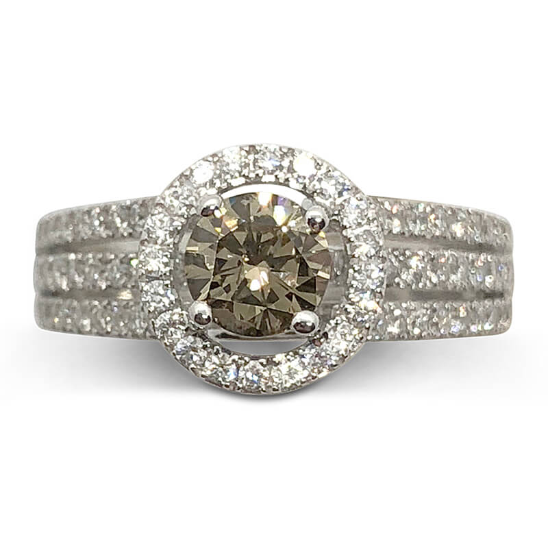 Brown Diamond Halo Ring