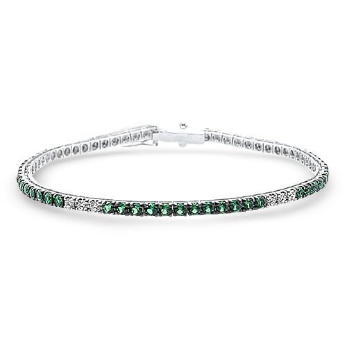 Tsavorite Garnet & Diamond Tennis Bracelet