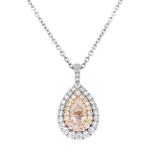 Pink Diamond Halo Pendant