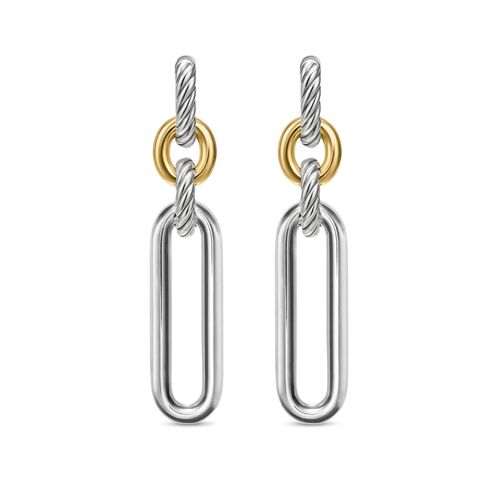 Lexington Double Link Drop Earrings In 18kt And Silver
