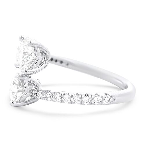 Toi Et Moi Diamond Bypass Ring in Platinum - Underwood Jewelers