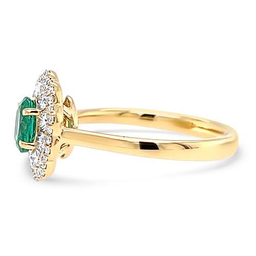 Diamond & Emerald Flower Ring