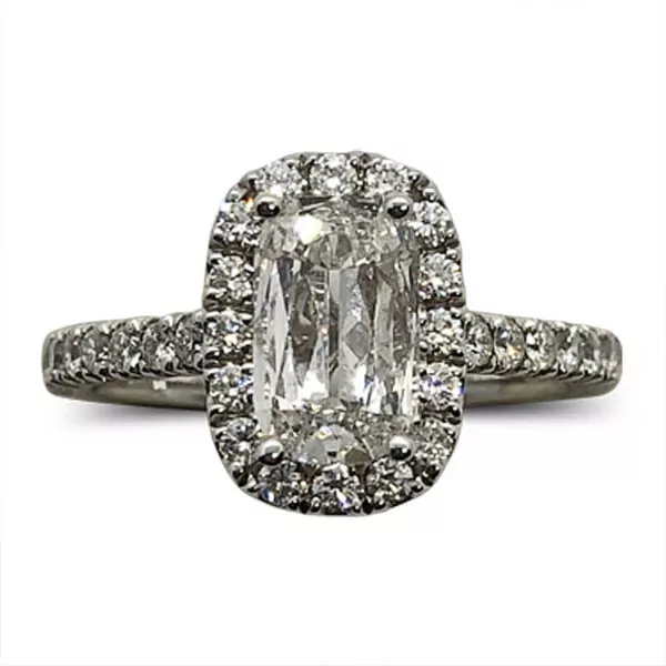 Diamond Halo Cushion Cut Ring