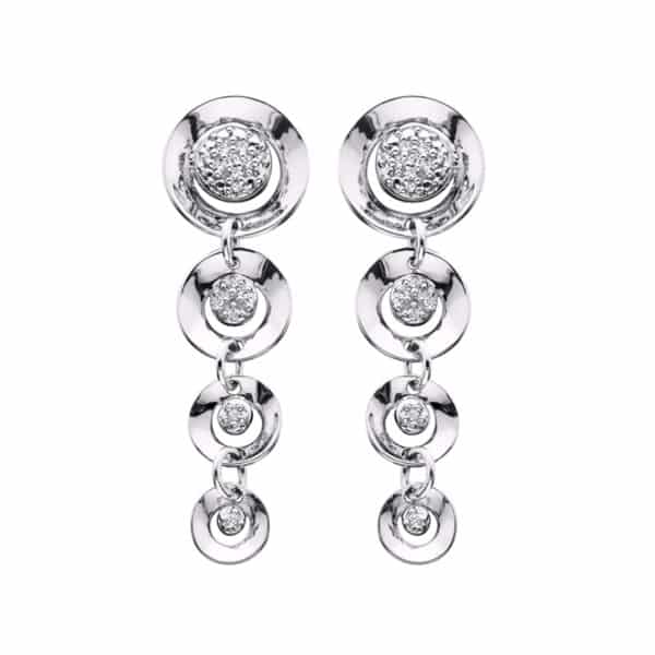 Diamond Disc Drop Earrings