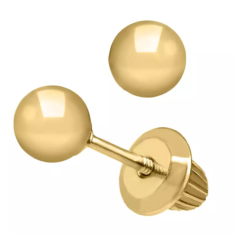 18K Yellow Gold 4mm Ball Stud Earring - JCPenney