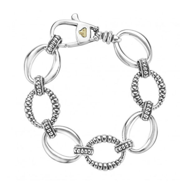 Smooth & Caviar Link Bracelet