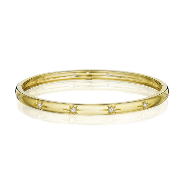 18KY Diamond Starburst Bangle