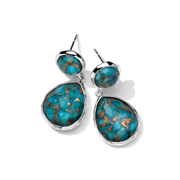 Rock Candy Turquoise 2 Stone Earrings