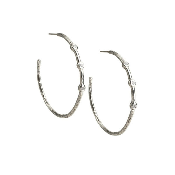 Stardust Hammered Hoop Earrings