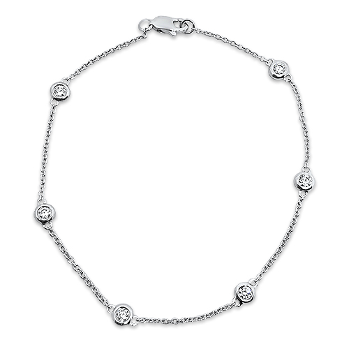 White Gold Chain Diamond Bracelet - Underwoods Jewelers