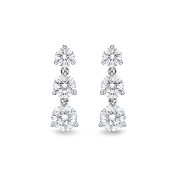 3-stone Diamond Drop Earrings