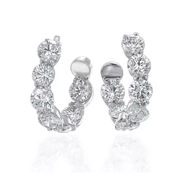 3.00ct Diamond Moonlight Curved Hoop Earrings