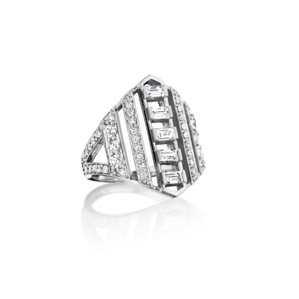18KW Deco Moderne Ring