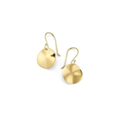 Mini Wavy Disc Earrings In 18K Gold