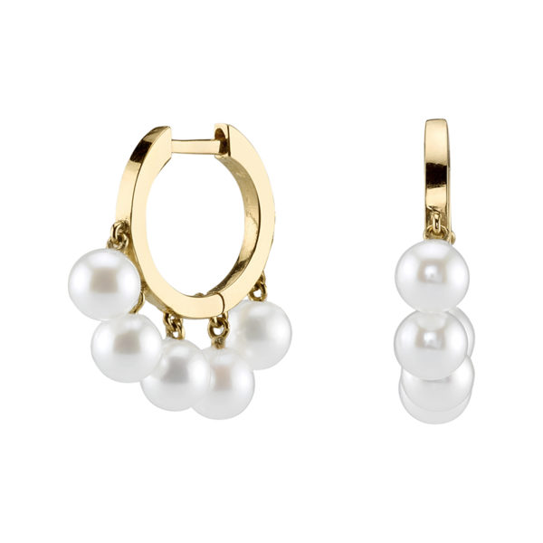 Pearl Huggie Hoops