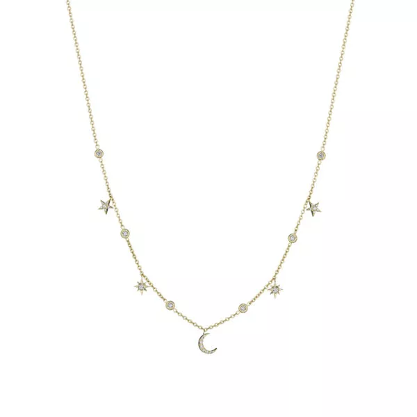 18k customized moon pendant 600weight 5.07 gram size 0.75