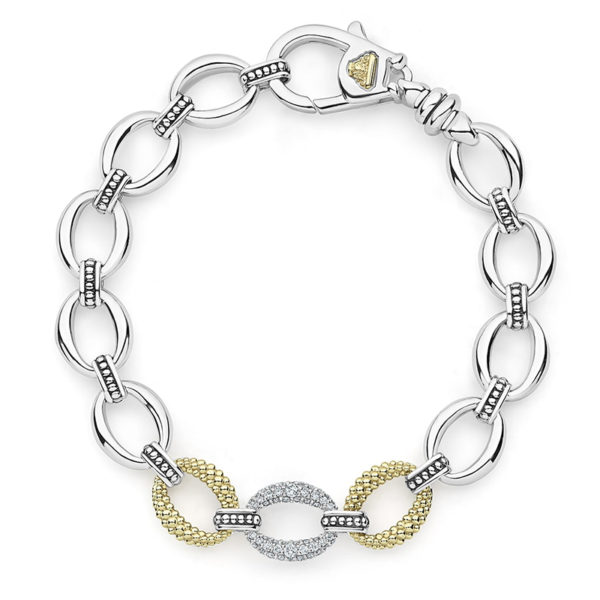 Lagos Caviar Lux Single Station Diamond Link Bracelet