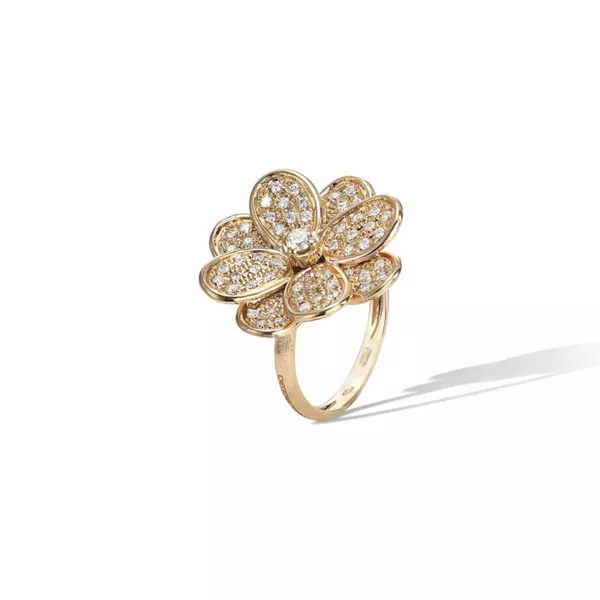 Gold and Diamond Flower Ring