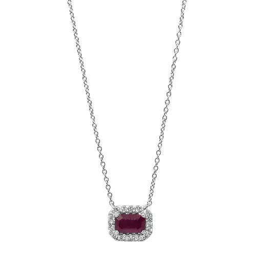Rectangular Ruby Diamond Pendant Underwoods Jewelers