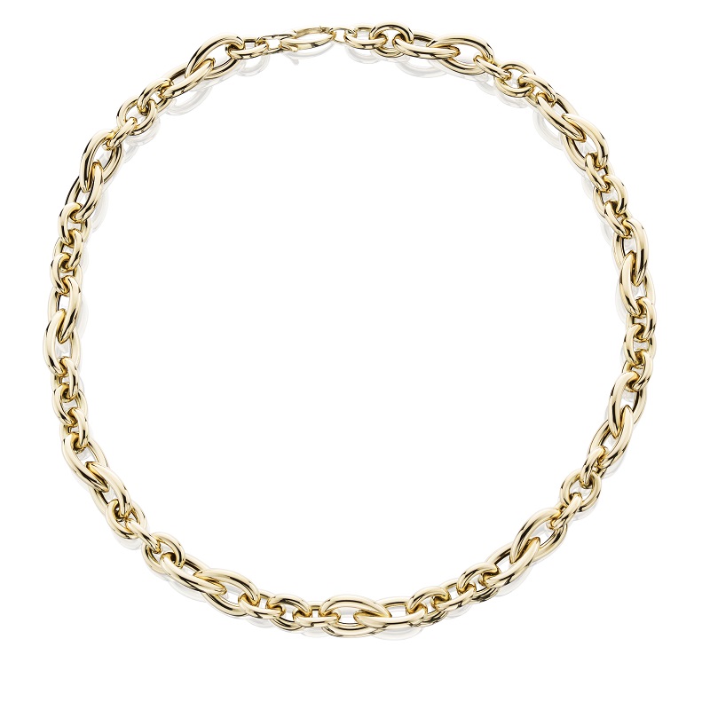 14k. 18" Oval/Pear Link Necklace