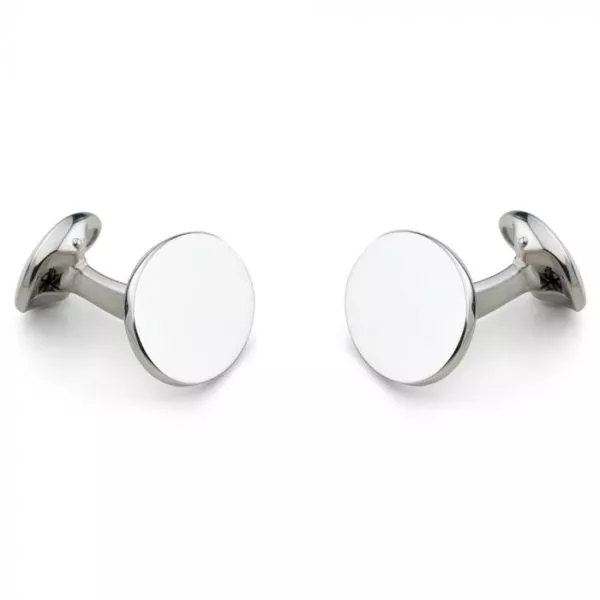 Deakin & Francis Sterling Silver Plain Oval Cufflinks
