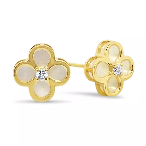 Mother of pearl discount flower stud earrings