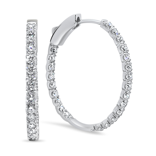 2.00ct Oval Diamond Hoops