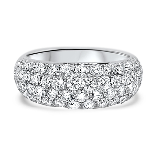 4 Row Domed Diamond Band Underwoods Jewelers