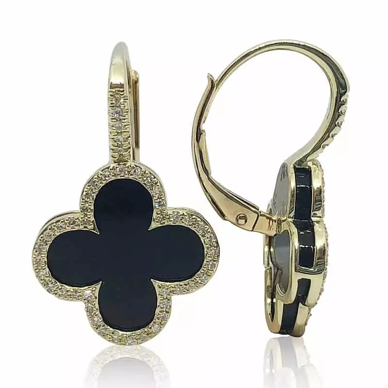 Clover Black Onyx Earrings Underwoods Jewelers