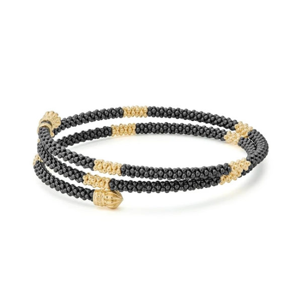 Gold & Black Caviar Wrap Bracelet