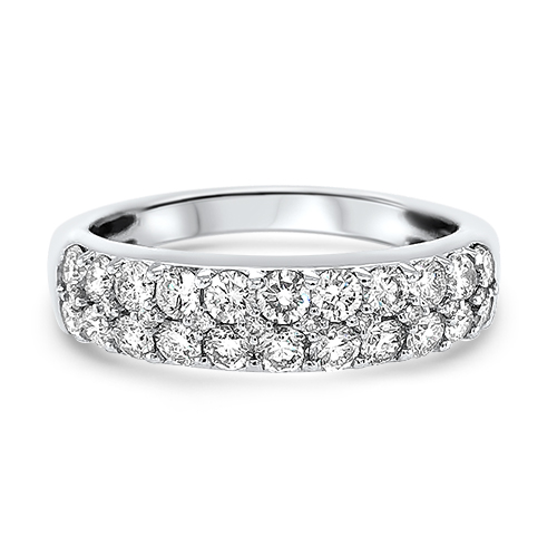 Two Row Diamond Band Ring