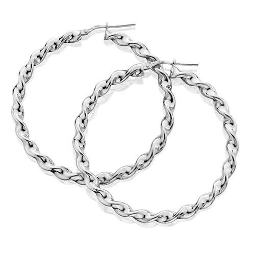 Silver Twist Hoop Earrings - Underwoods Jewelers