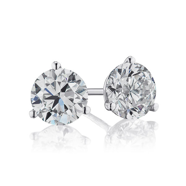 1.83ctw Ideal Cut Diamond Stud Earrings