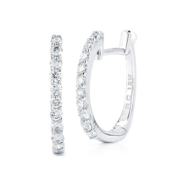 18KW .20ct Diamond Baby Hoop Earrings
