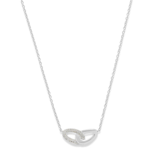 Sterling Silver Classico Diamond Link Necklace
