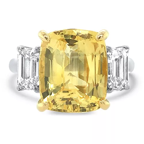 Cushion cut outlet yellow sapphire
