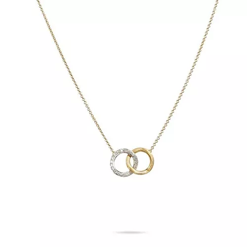 Marco Bicego® Jaipur Collection 18K Yellow and White Gold Diamond Circle Link Pendant