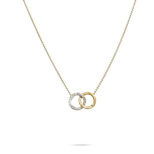 Marco Bicego® Jaipur Collection 18K Yellow and White Gold Diamond Circle Link Pendant