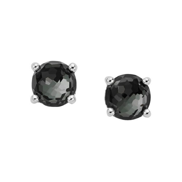 Hematite Stud Earrings in Sterling Silver