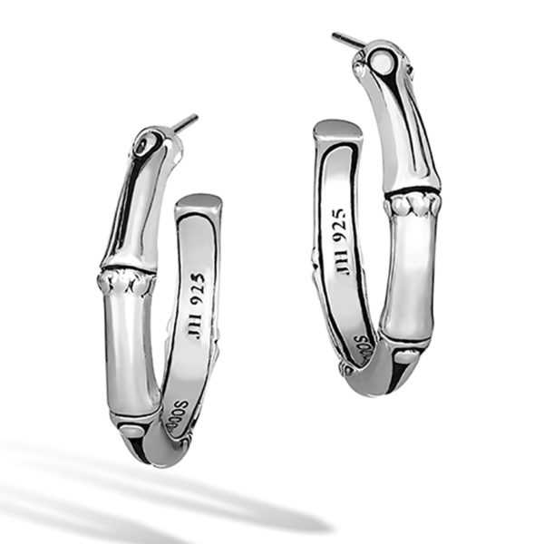 Bamboo Collection Sterling Silver Hoop Earring