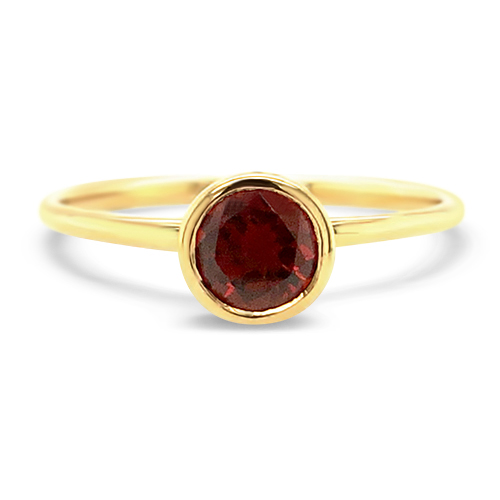 Bezel-Set Garnet Ring