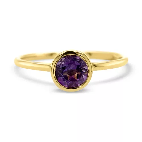 Bezel-Set Amethyst Ring